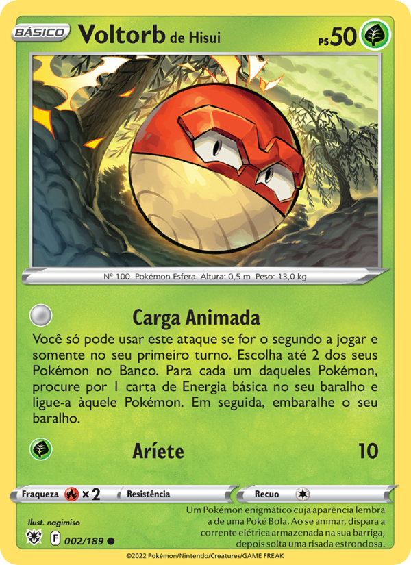 Voltorb de Hisui 002 — Estrelas Radiantes (Portuguese Pokémon TCG card)