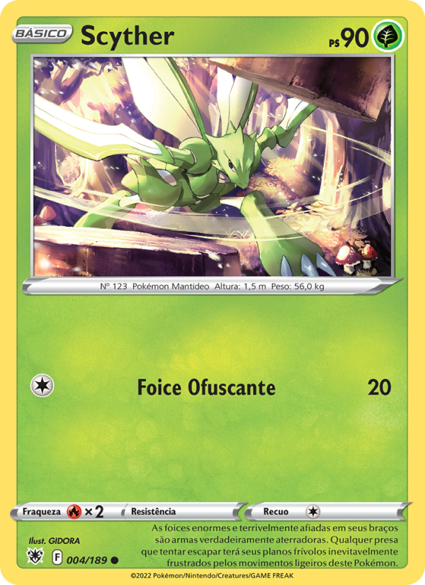 Scyther 004 — Estrelas Radiantes (Portuguese Pokémon TCG card)