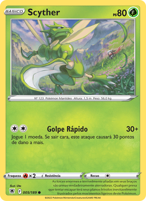 Scyther 005 — Estrelas Radiantes (Portuguese Pokémon TCG card)