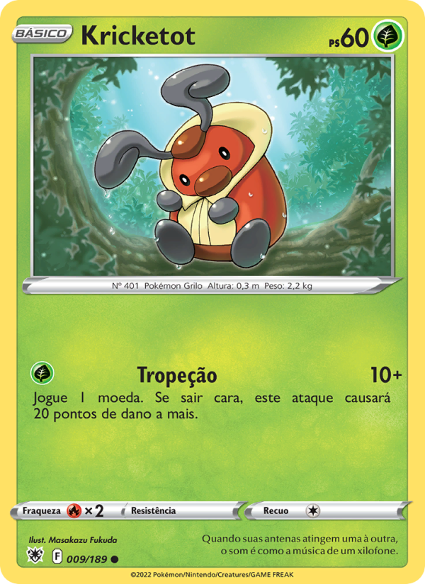 Kricketot 009 — Estrelas Radiantes (Portuguese Pokémon TCG card)