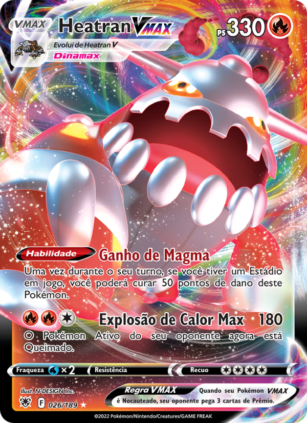 Heatran VMAX 026 — Estrelas Radiantes (Portuguese Pokémon TCG card)