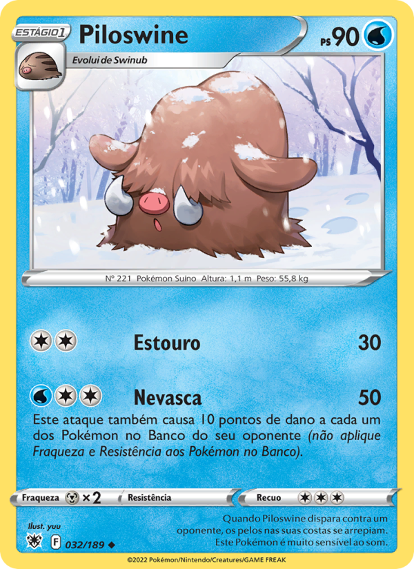 Piloswine 032 — Estrelas Radiantes (Portuguese Pokémon TCG card)