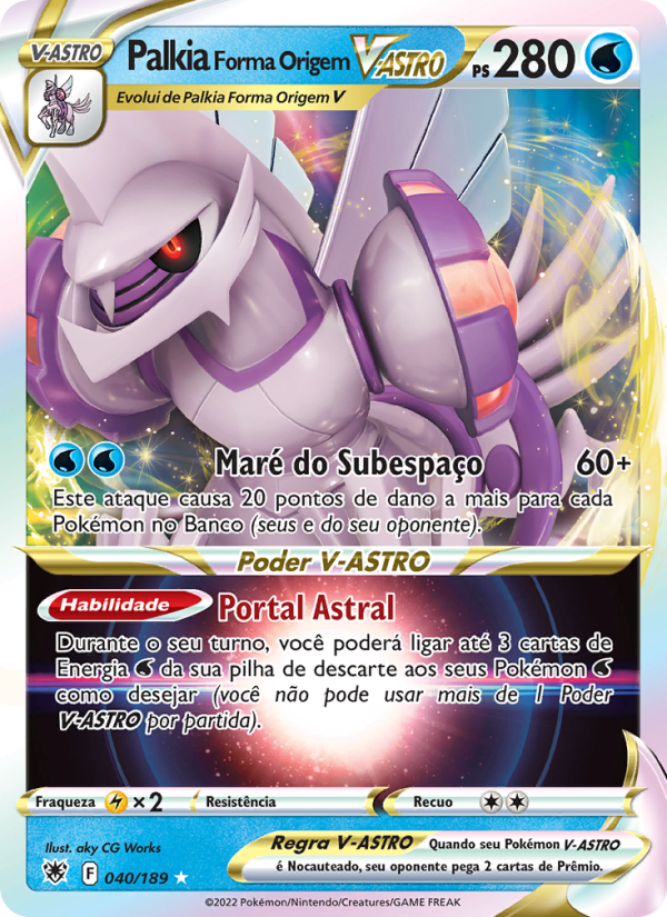 Palkia Forma Origem V-ASTRO 040 — Estrelas Radiantes (Portuguese Pokémon TCG card)