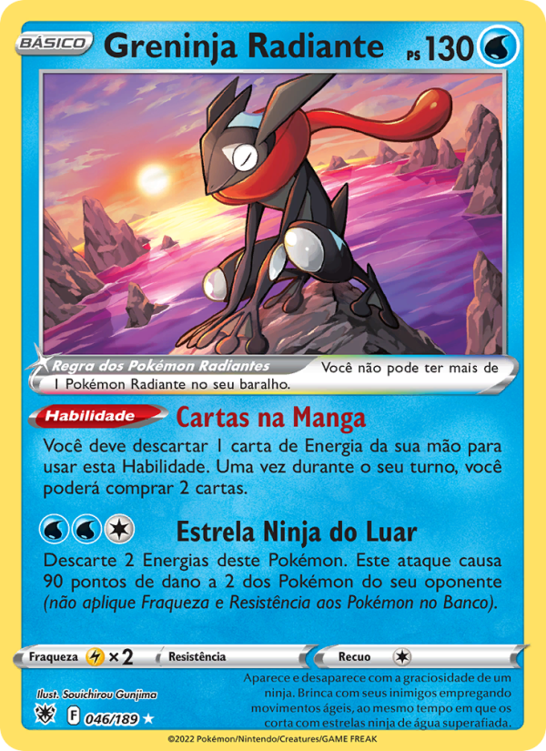 Greninja Radiante 046 — Estrelas Radiantes (Portuguese Pokémon TCG card)