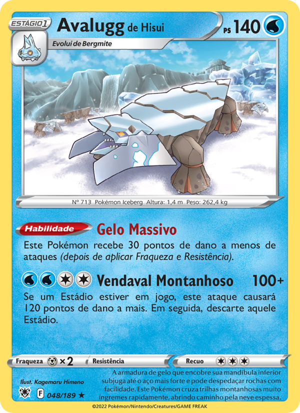 Avalugg de Hisui 048 — Estrelas Radiantes (Portuguese Pokémon TCG card)