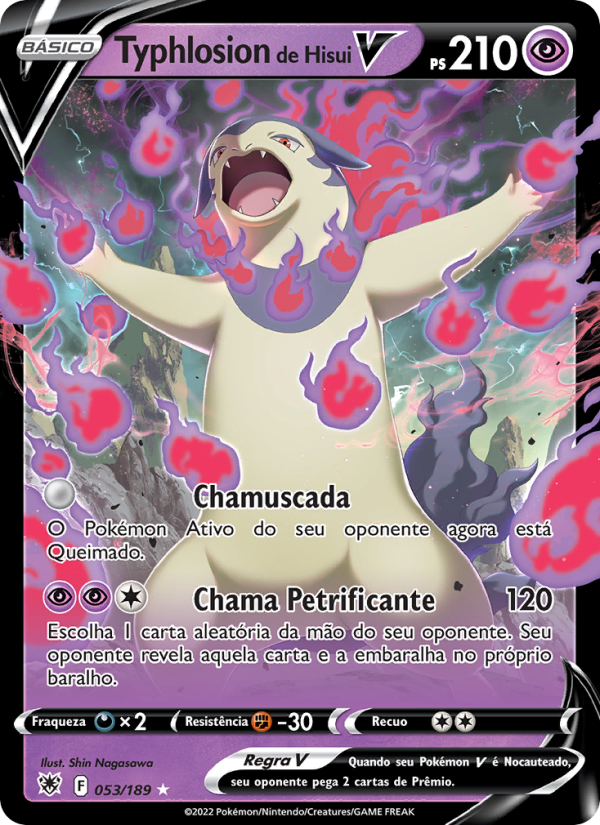 Typhlosion de Hisui V 053 — Estrelas Radiantes (Portuguese Pokémon TCG card)