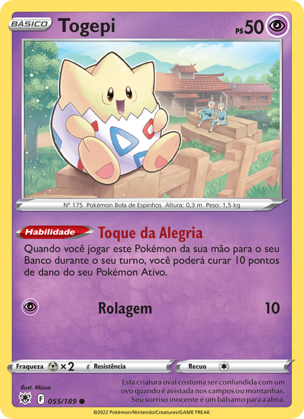 Togepi 055 — Estrelas Radiantes (Portuguese Pokémon TCG card)