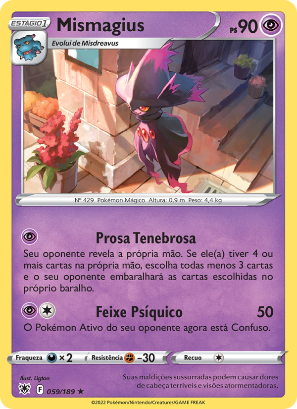 Mismagius 059 — Estrelas Radiantes (Portuguese Pokémon TCG card)