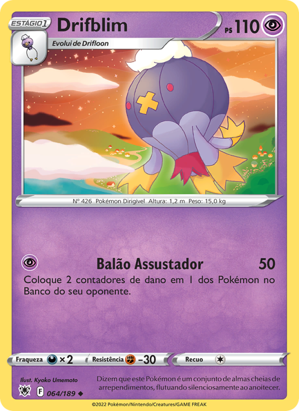 Drifblim 064 — Estrelas Radiantes (Portuguese Pokémon TCG card)