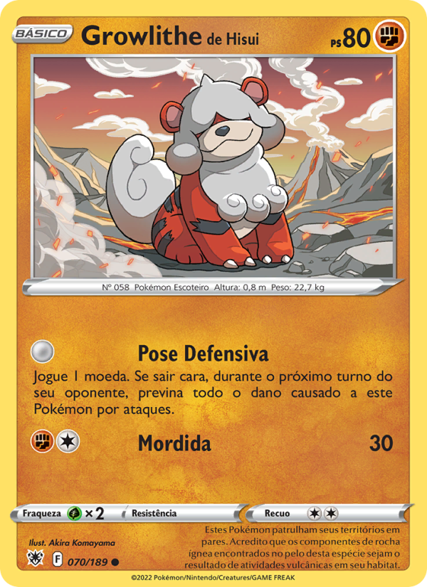 Growlithe de Hisui 070 — Estrelas Radiantes (Portuguese Pokémon TCG card)