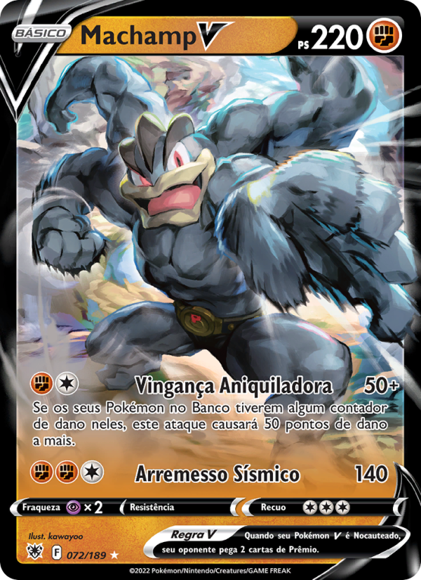 Machamp V 072 — Estrelas Radiantes (Portuguese Pokémon TCG card)