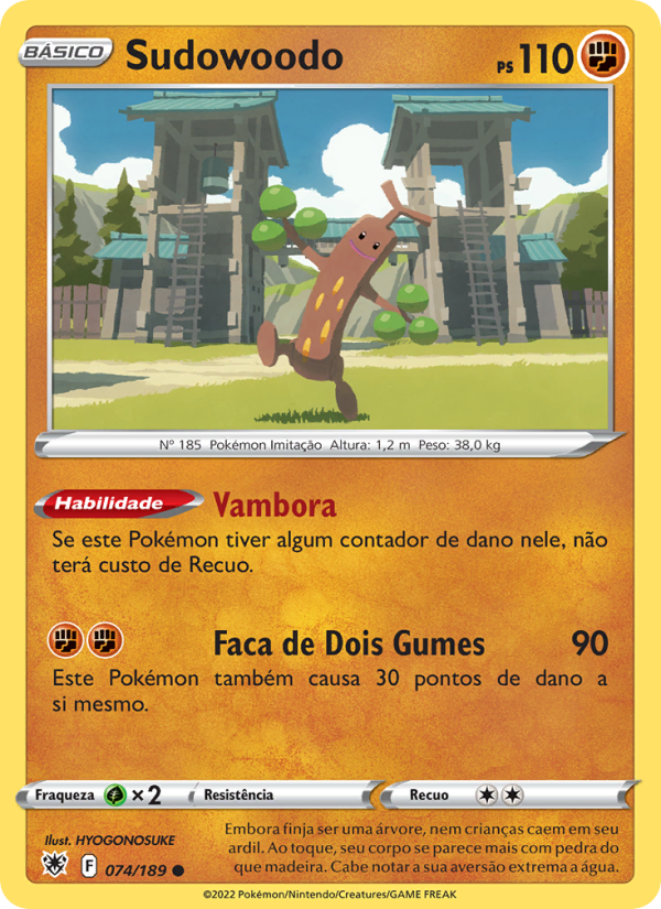 Sudowoodo 074 — Estrelas Radiantes (Portuguese Pokémon TCG card)