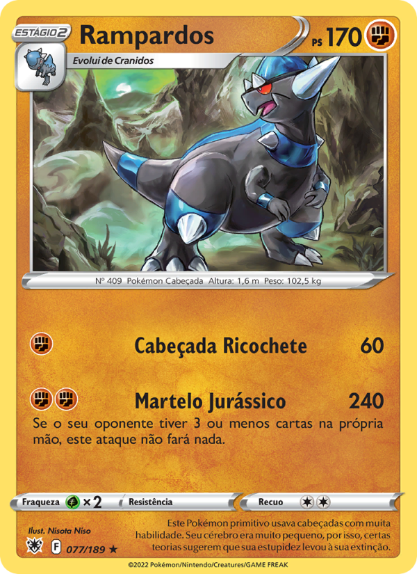 Rampardos 077 — Estrelas Radiantes (Portuguese Pokémon TCG card)