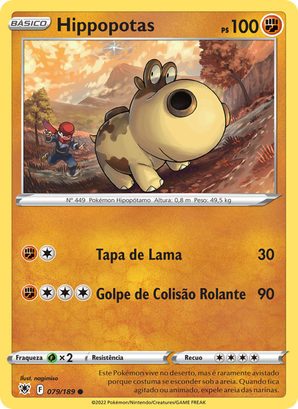 Hippopotas 079 — Estrelas Radiantes (Portuguese Pokémon TCG card)