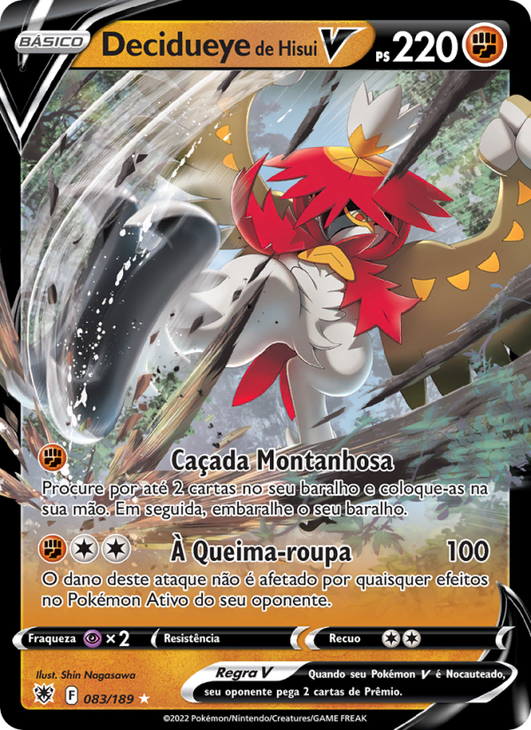 Decidueye de Hisui V 083 — Astral Radiance (Portuguese Pokémon TCG card)