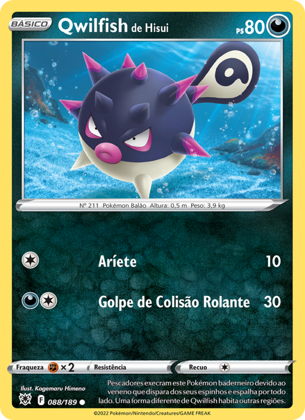Qwilfish de Hisui 088 — Estrelas Radiantes (Portuguese Pokémon TCG card)