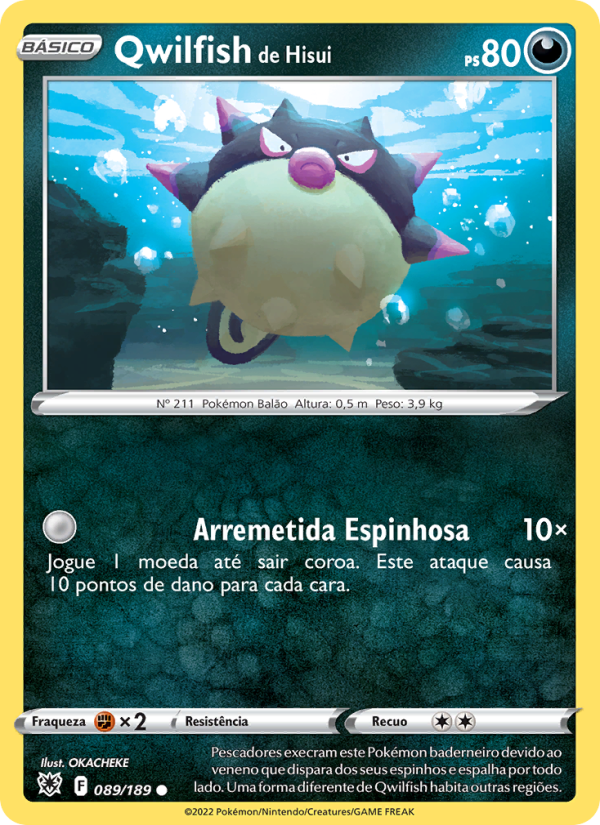 Qwilfish de Hisui 089 — Estrelas Radiantes (Portuguese Pokémon TCG card)