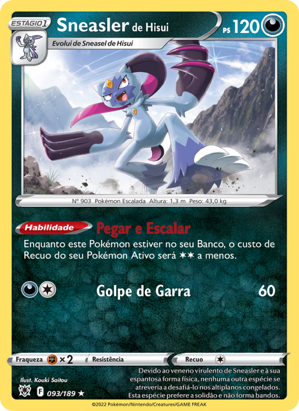 Sneasler de Hisui 093 — Estrelas Radiantes (Portuguese Pokémon TCG card)