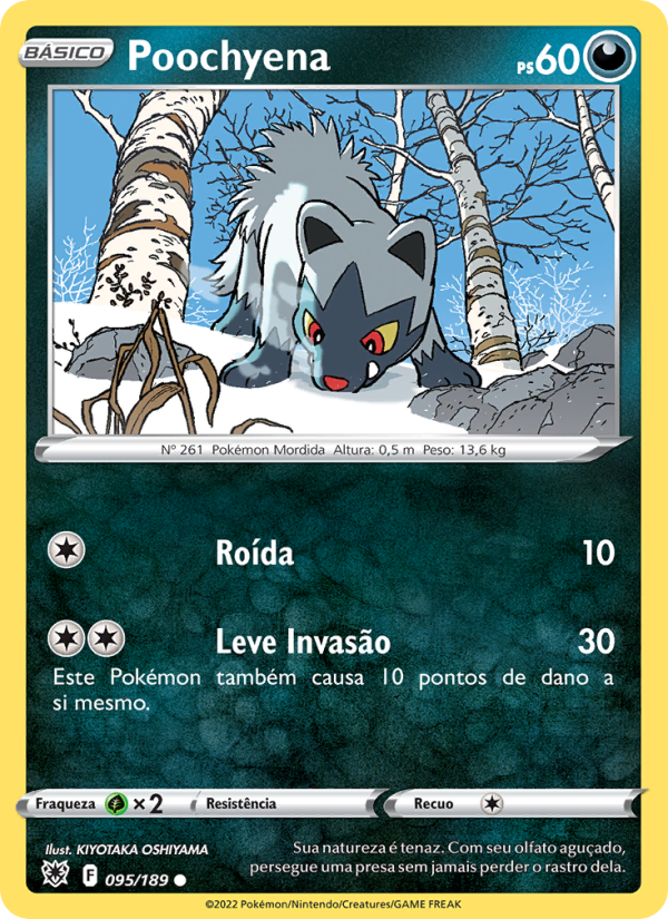 Poochyena 095 — Estrelas Radiantes (Portuguese Pokémon TCG card)