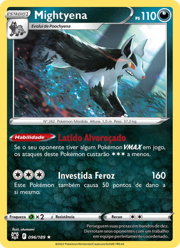 Mightyena 096 — Estrelas Radiantes (Portuguese Pokémon TCG card)