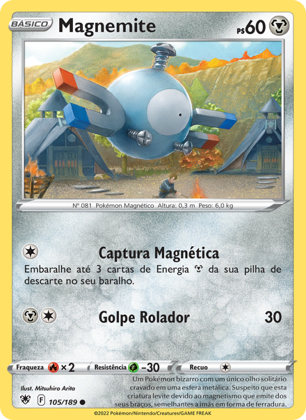 Magnemite 105 — Estrelas Radiantes (Portuguese Pokémon TCG card)