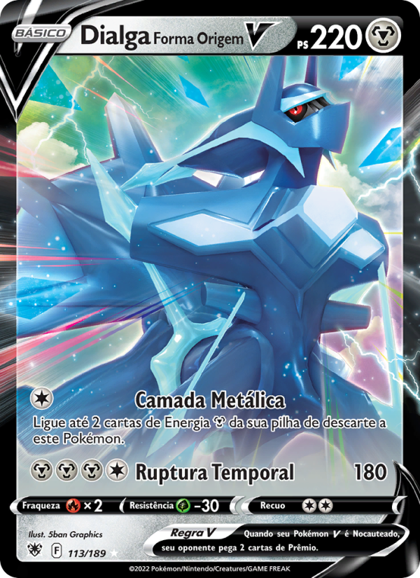 Dialga Forma Origem V 113 — Estrelas Radiantes (Portuguese Pokémon TCG card)