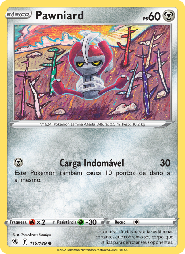 Pawniard 115 — Estrelas Radiantes (Portuguese Pokémon TCG card)