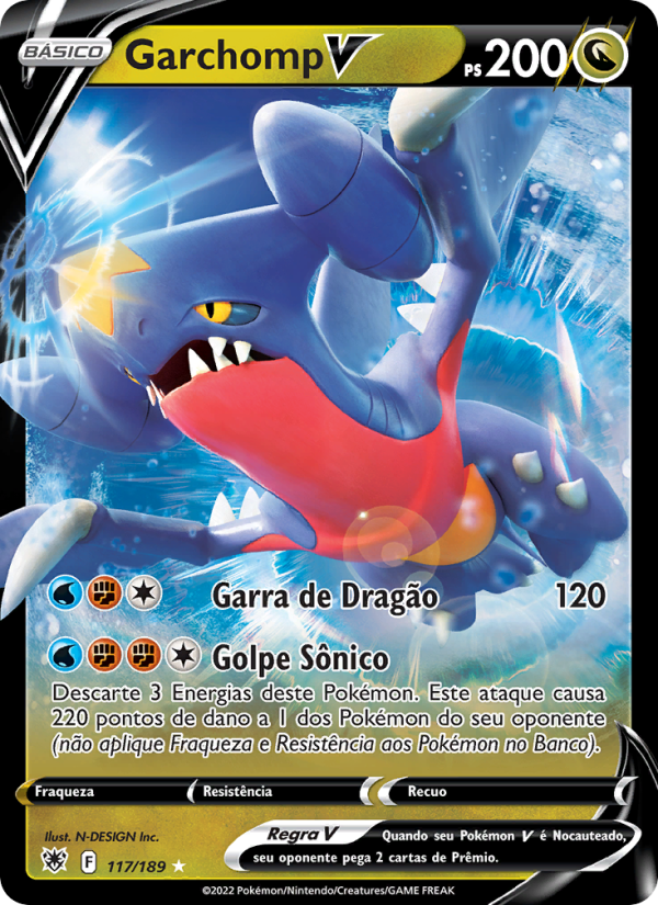 Garchomp V 117 — Estrelas Radiantes (Portuguese Pokémon TCG card)
