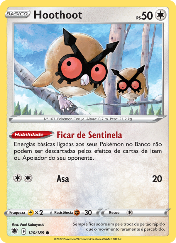 Hoothoot 120 — Estrelas Radiantes (Portuguese Pokémon TCG card)