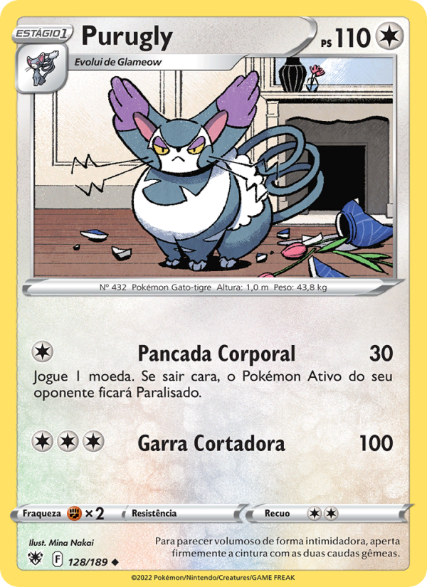 Purugly 128 — Estrelas Radiantes (Portuguese Pokémon TCG card)