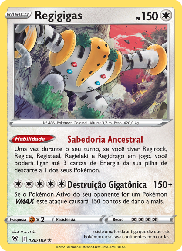 Regigigas 130 — Estrelas Radiantes (Portuguese Pokémon TCG card)
