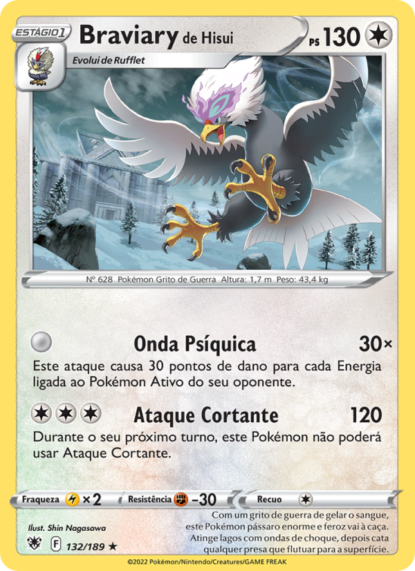 Braviary de Hisui 132 — Estrelas Radiantes (Portuguese Pokémon TCG card)