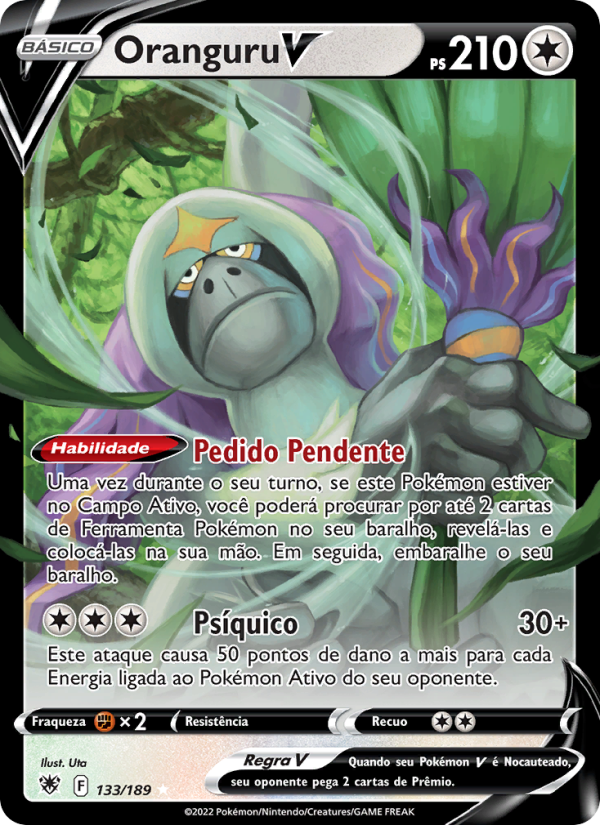 Oranguru V 133 — Estrelas Radiantes (Portuguese Pokémon TCG card)