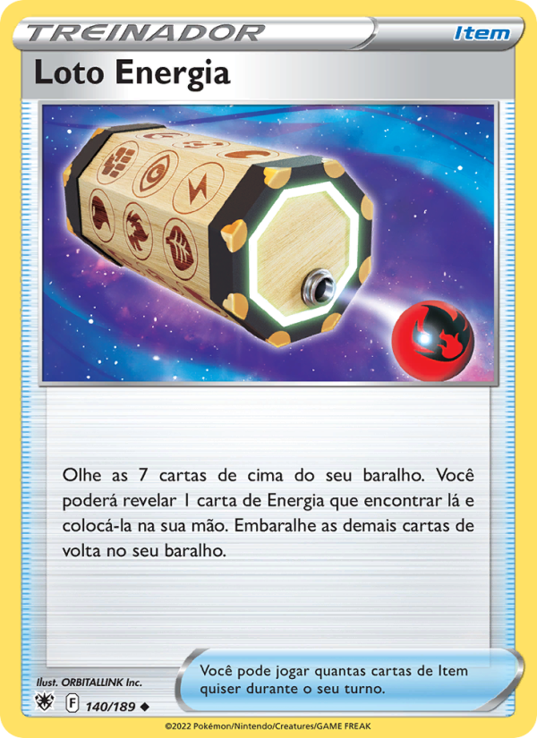 Loto Energia 140 — Estrelas Radiantes (Portuguese Pokémon TCG card)