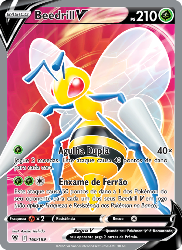Beedrill V 160 — Estrelas Radiantes (Portuguese Pokémon TCG card)