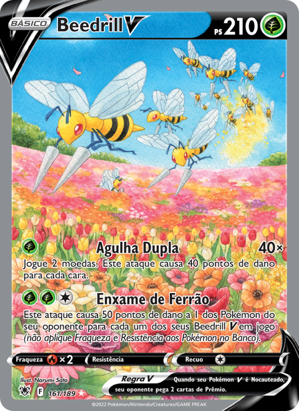 Beedrill V 161 — Estrelas Radiantes (Portuguese Pokémon TCG card)