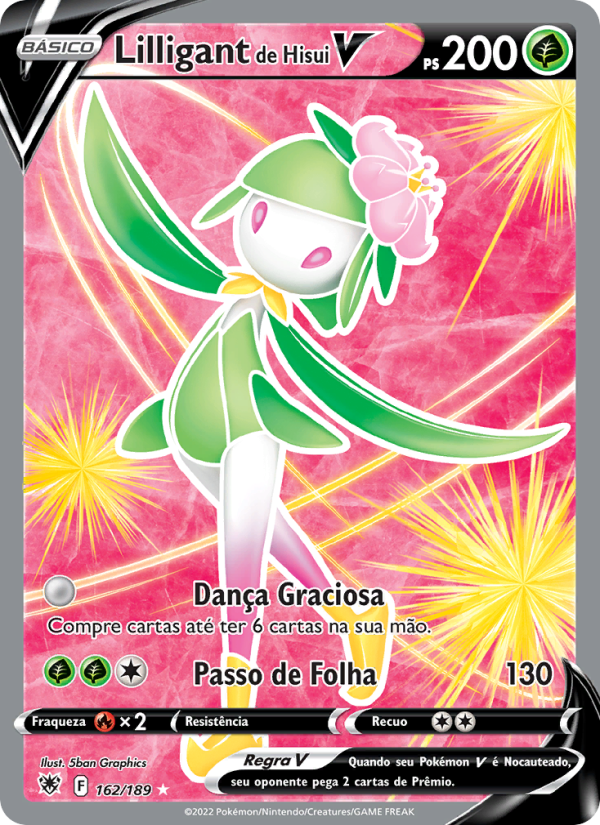 Lilligant de Hisui V 162 — Estrelas Radiantes (Portuguese Pokémon TCG card)