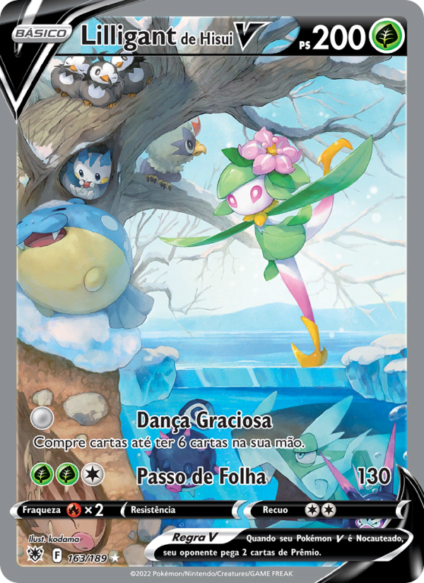 Lilligant de Hisui V 163 — Estrelas Radiantes (Portuguese Pokémon TCG card)