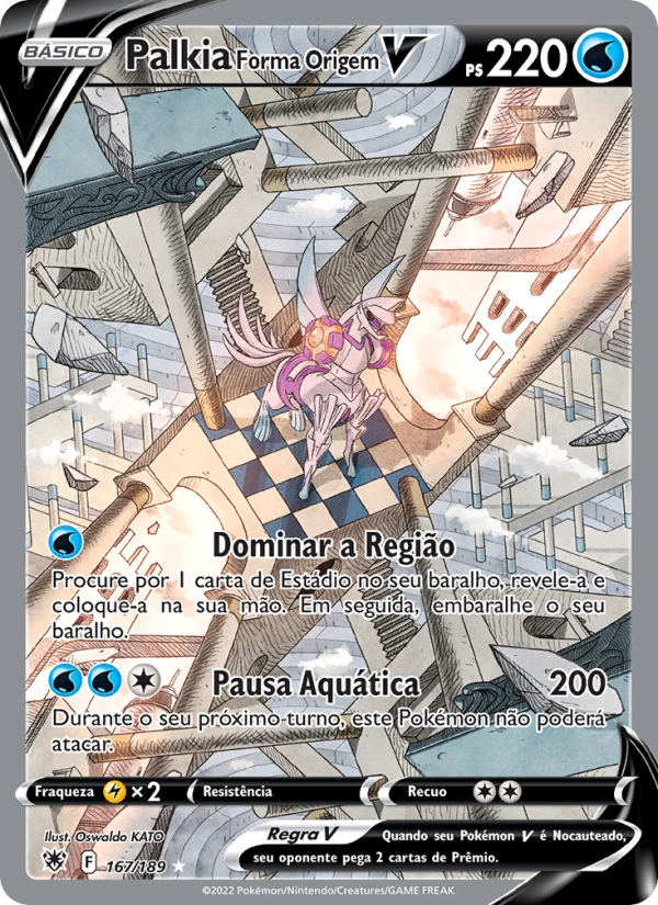 Palkia Forma Origem V 167 — Estrelas Radiantes (Portuguese Pokémon TCG card)