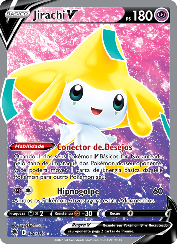 Jirachi V 170 — Estrelas Radiantes (Portuguese Pokémon TCG card)
