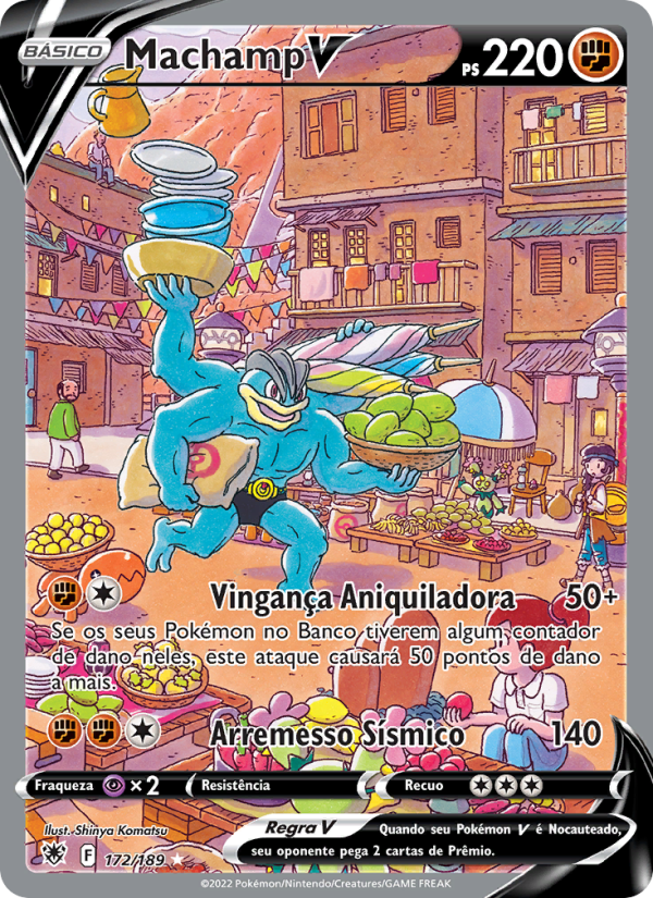 Machamp V 172 — Estrelas Radiantes (Portuguese Pokémon TCG card)