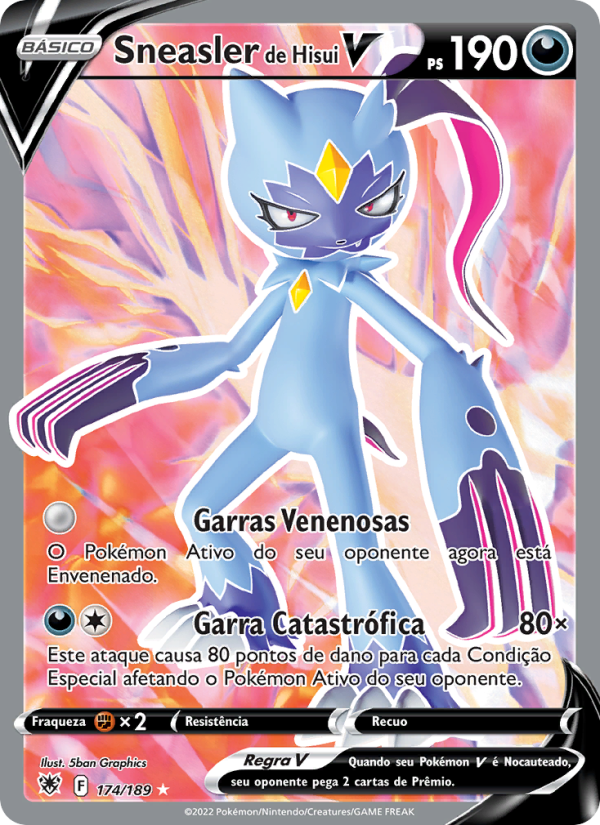 Sneasler de Hisui V 174 — Estrelas Radiantes (Portuguese Pokémon TCG card)
