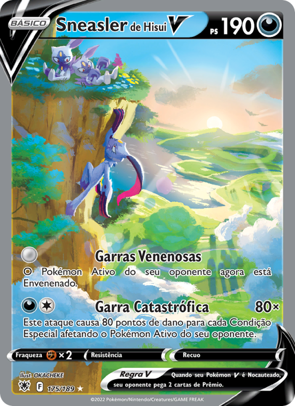 Sneasler de Hisui V 175 — Estrelas Radiantes (Portuguese Pokémon TCG card)