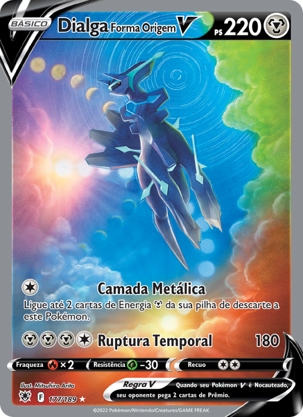 Dialga Forma Origem V 177 — Estrelas Radiantes (Portuguese Pokémon TCG card)