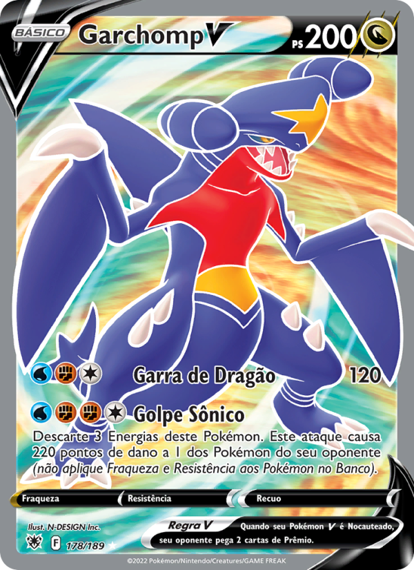 Garchomp V 178 — Estrelas Radiantes (Portuguese Pokémon TCG card)