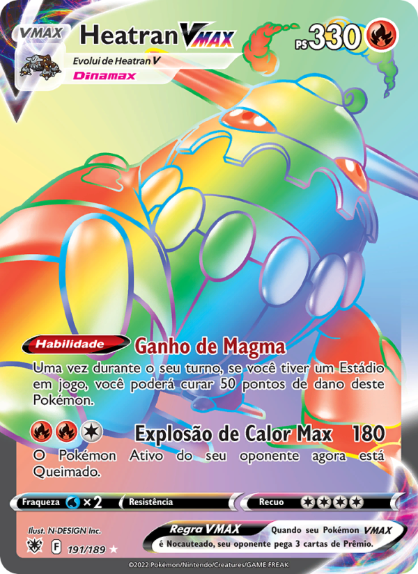 Heatran VMAX 191 — Estrelas Radiantes (Portuguese Pokémon TCG card)