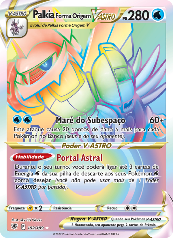 Palkia Forma Origem V-ASTRO 192 — Estrelas Radiantes (Portuguese Pokémon TCG card)