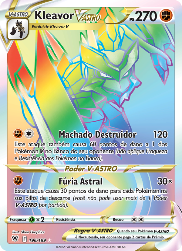 Kleavor V-ASTRO 196 — Estrelas Radiantes (Portuguese Pokémon TCG card)