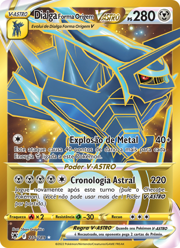 Dialga Forma Origem V-ASTRO 210 — Astral Radiance (Portuguese Pokémon TCG card)