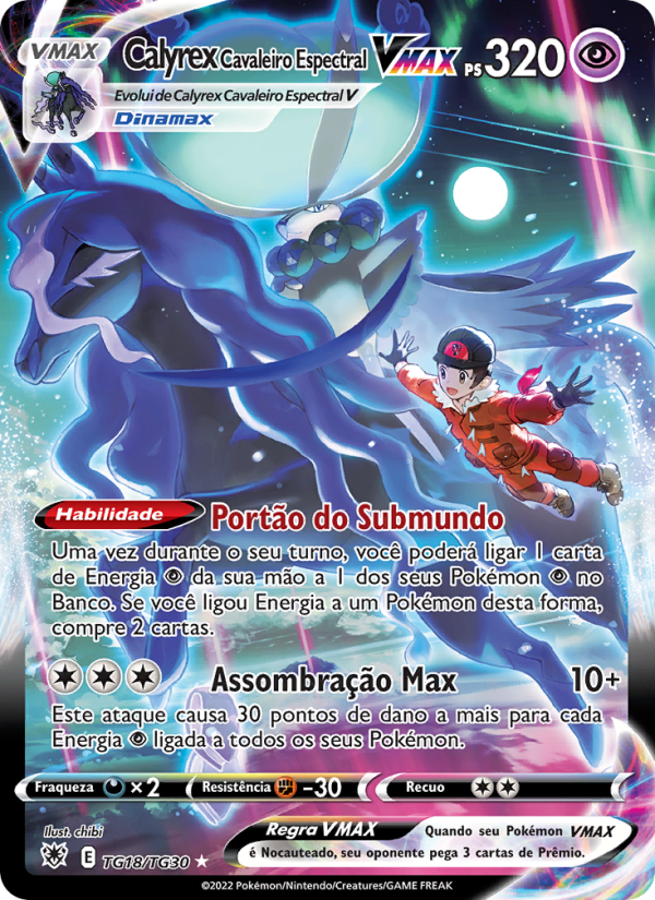 Calyrex Cavaleiro Espectral VMAX TG18 — Estrelas Radiantes (Portuguese Pokémon TCG card)